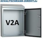 V2A Schaltschrank 1200x600x300mm HBT 1-türig mit Schrägdach