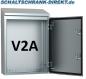 Preview: V2A stainless steel enclosure 1200x600x300mm HBT switch cabinet with sloping roof