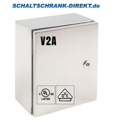 V2A stainless steel enclosure 400x400x200mm HBT 1-door IP66 304L