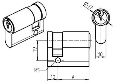 EK333 profile half cylinder with 360° round cylinder