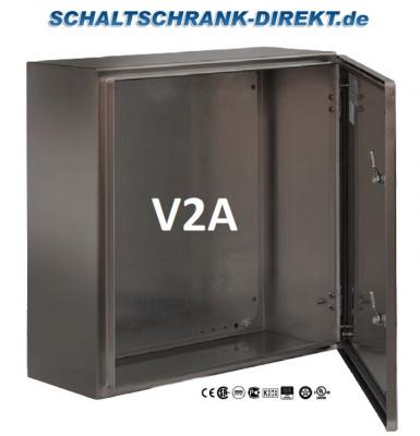 V2A stainless steel enclosure 500x400x210mm HBT 1-door IP66 AISI 304L