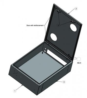 Special housing 500x700x200mm HWD 1 door IP66 without mounting plate