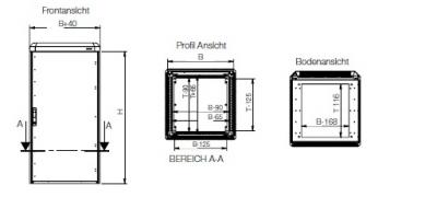 ALU Outdoorgehäuse 1200x600x600 mm 1-türig