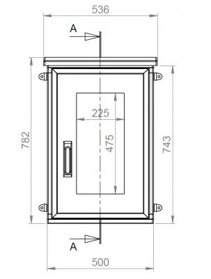 IP55 Kunststoff GFK Schaltschrank 750x500x300 mm HBT mit Standardtür und Regendach