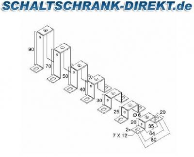 30mm mounting rail support M6 - pack of 10