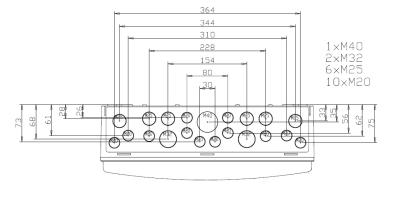 IP65 PC AP outdoor distribution box 18TE 1-row uv-stabilized with TS
