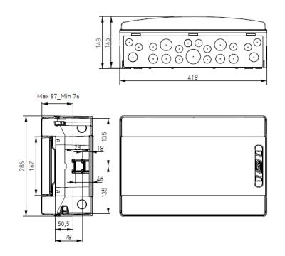 IP65 PC AP outdoor distribution box 18TE 1-row uv-stabilized with TS