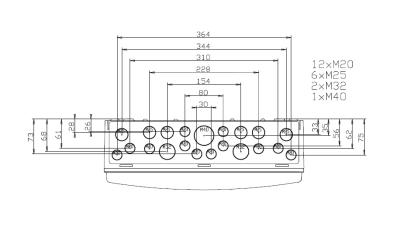IP65 PC AP outdoor distribution box 54TE 3-row 3x 18TE fuse box uv-stabil
