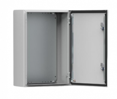 Wall-mounted switch cabinet 300x250x155 mm HBT IP66 1-door sheet steel with galvanized metal mounting plate