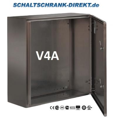 V4A Edelstahlgehäuse 600x400x210mm HBT 1-türig IP66 AISI 316L