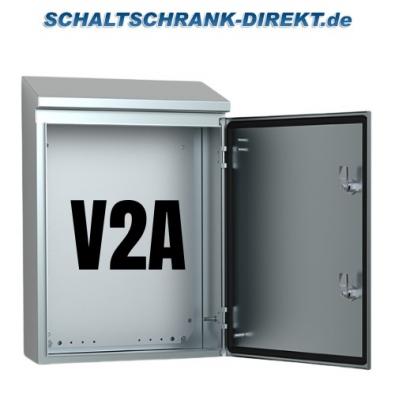 V2A Edelstahlgehäuse 800x800x210mm HBT Schaltschrank mit Schrägdach