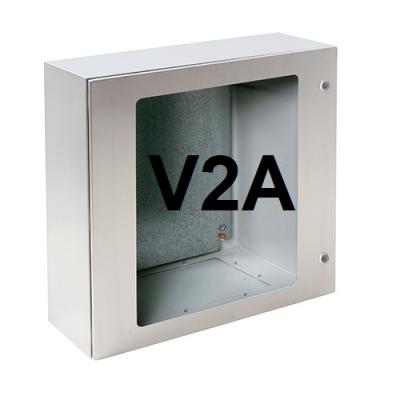 V2A stainless steel control cabinet 600x400x200 mm with viewing door