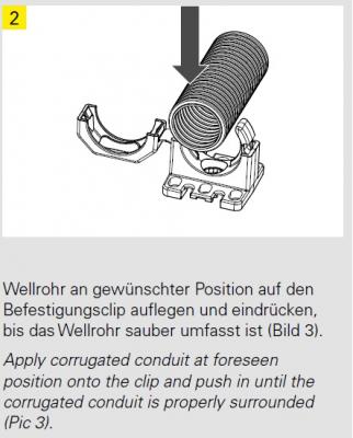 Wellrohrhalter NW10 schwarz mit Befestigungs-Sockel