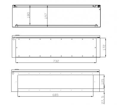 Schaltschrank 800x800x200 mm mit Sichttür HBT IP66 incl. MP und Erdungsband