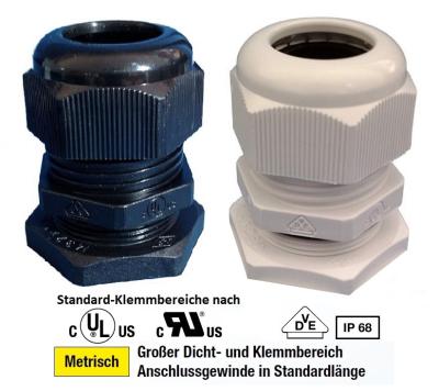 100 Stück M20 PA6 Kabelverschraubung KB 7-12mm VDE UL