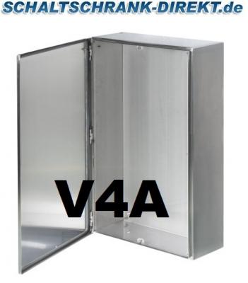 V4A stainless steel terminal box 300x300x135 mm with hinged cover IP66 AISI 316L