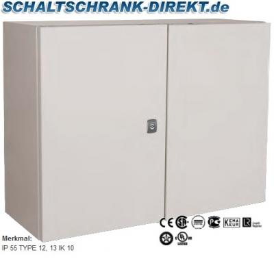 Metal control cabinet 1200 x 1200 x 300 mm HBT HBT sheet steel 2-door IP55 with mounting plate