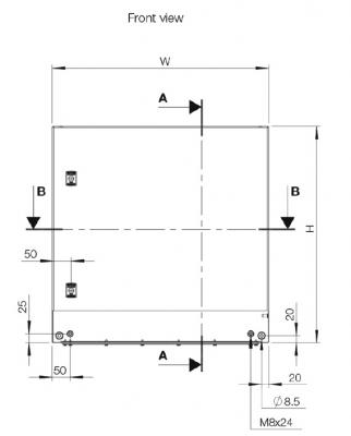 control cabinet 600x600x400 mm HBT IP66 1-door