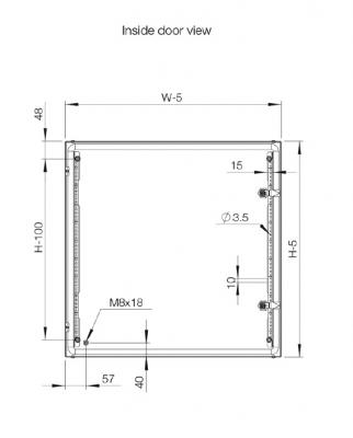 Sheet steel control cabinet 600x600x400 mm HBT IP66 1-door