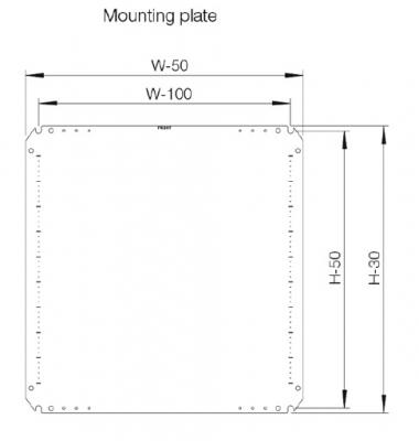 Sheet steel control cabinet 600x600x400 mm HBT IP66 1-door