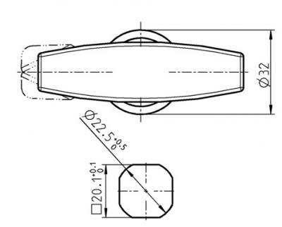 V4A Edelstahl Schaltschrank T-Griff ohne Schloss