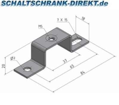 20mm Tragschienenträger M5 - VE mit 10 Stück