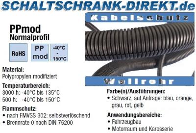 50m ring corrugated pipe PPmod NW 7.5 black NW7.5