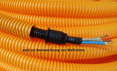 50m PPmod Wellrohr NW7.5 orange (geschlitzt) mit flacher Welle