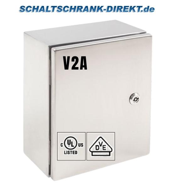 V2A stainless steel enclosure 400x400x200mm HBT 1-door IP66 304L