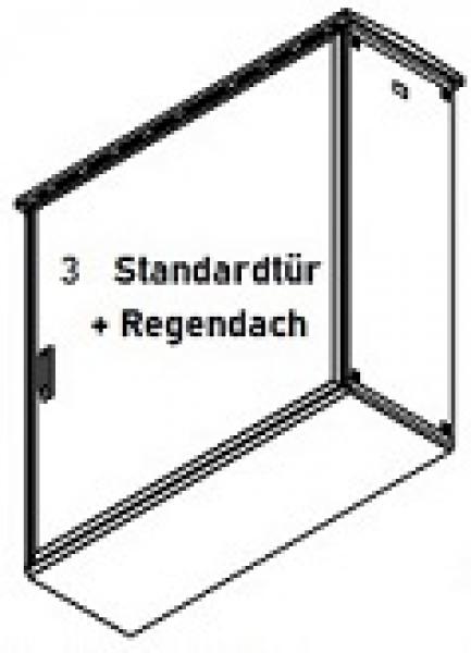 IP55 Kunststoff GFK Schaltschrank 750x500x300 mm HBT mit Standardtür und Regendach