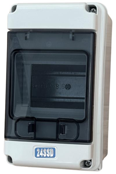 ABS surface-mounted distributor 2 - 4TE- 1x pre-drilled