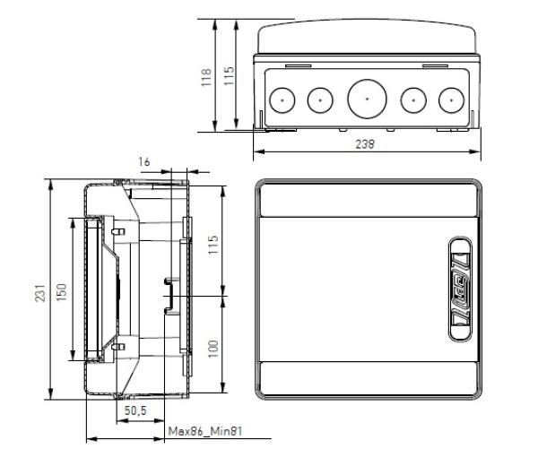 CDP8PT AP wet room distributor gray 1x8 modules (TE)