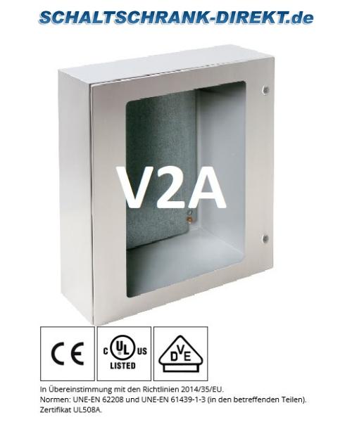 V2A stainless steel housing HBT 1000x800x300mm IP66 304L with viewing window