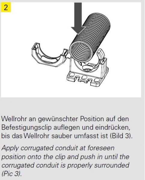 Wellrohrhalter NW48/50 SCHWARZ mit Befestigungs-Sockel