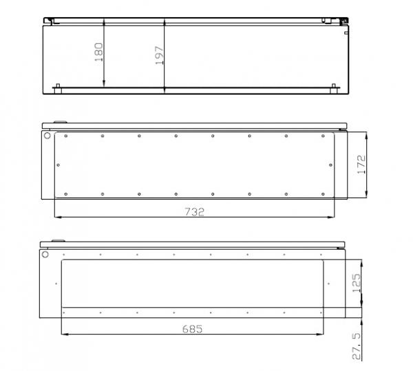 Schaltschrank 800x800x200 mm mit Sichttür HBT IP66 incl. MP und Erdungsband