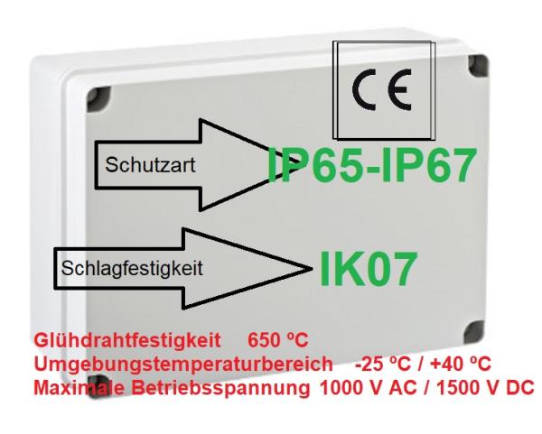 IP65 Kunststoff Klemmenkasten Klemmkasten Verteilerkasten Industriegehäuse