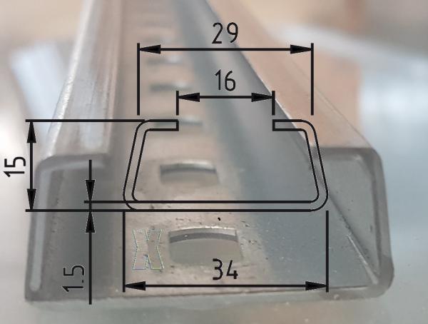 Profilschienen Zuschnitt C-Profil 34x15mm Trapezschiene gelocht