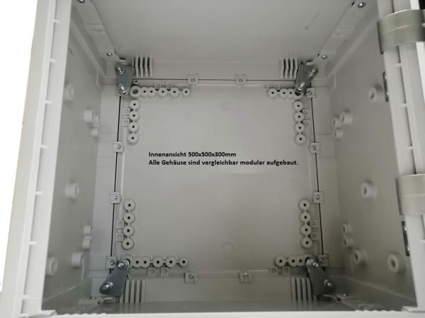 IP55 GFK-Gehäuse 1000x750x300 mm HBT mit Standardtür und Regendach