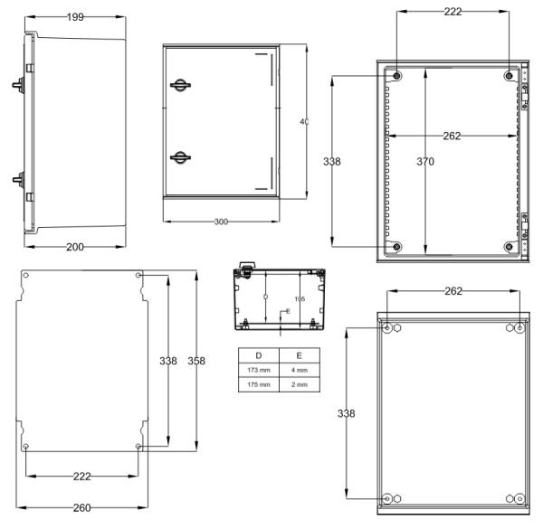 Kunststoff GFK Schaltschrank 400x300x200mm mit SHG für PHZ