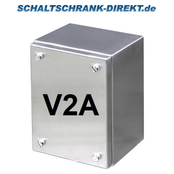 V2A stainless steel terminal box 400x200x90 mm smooth IP66 AISI 304L