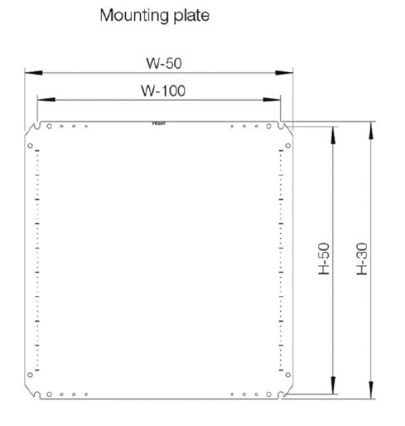 Sheet steel control cabinet 800 x 800 x 400 mm HBT HBT 1-door IP66 with galvanized metal mounting plate