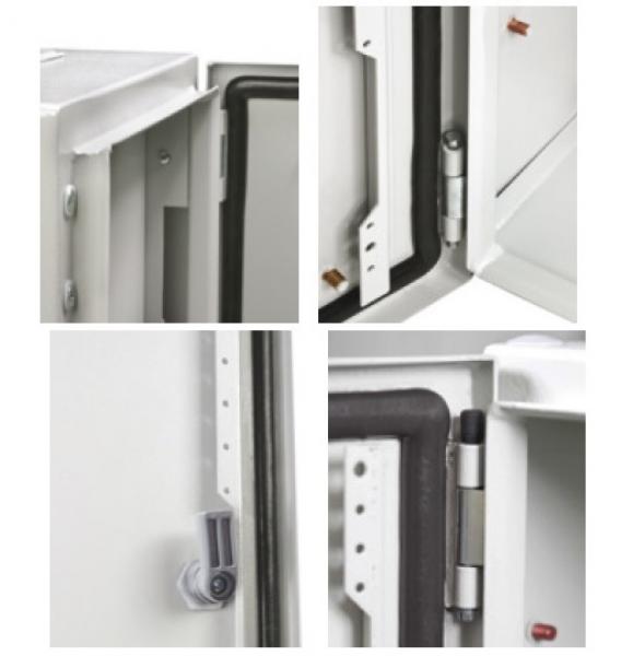 Sheet steel control cabinet 600x600x300 mm HBT 1-door IP66 with galvanized metal mounting plate and earthing strap