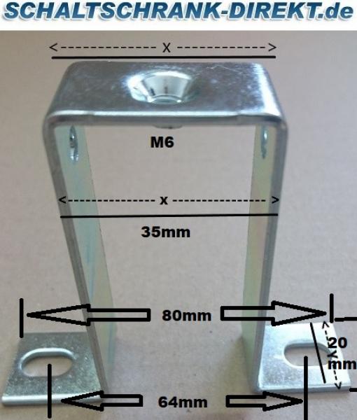 10 pieces 70mm M6 support rail supports galvanized