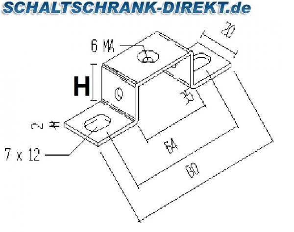 10 Stück 40mm M6 Tragschienenträger verzinkt