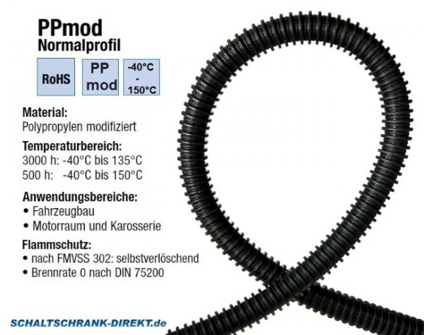 50m PPmod corrugated pipe with flat corrugation - NW23 (slotted)