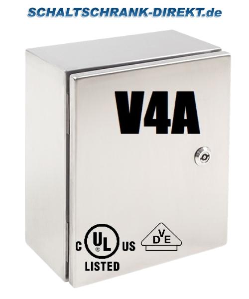 V4A Edelstahl Wandgehäuse 400x400x200 mm HBT IP66 Gehäuse Edelstahl 316L