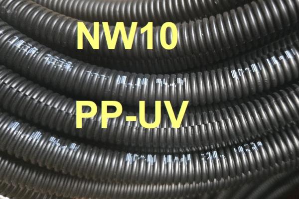 50m outdoor corrugated conduit NW10 (Ø 9,9 / 13 mm) UV-resistant black - slotted