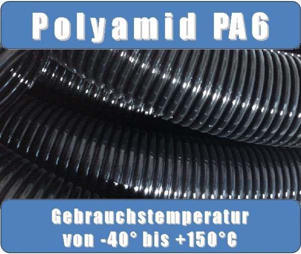 50m ring corrugated pipe NW7.5 PA6 machine hose black