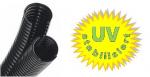 Corrugated pipe 2-part NW10 UV-stabilized cable protection black