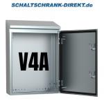 V4A Edelstahlgehäuse 400x400x210mm HBT Schaltschrank mit Schrägdach